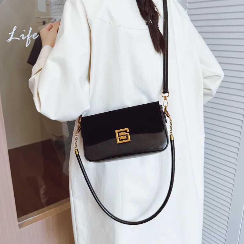2025 Hot-Selling Womens Retro Splicing Bag - Premium Matte Suede Small Square Fashion Temperament Messenger ShoulderT251205