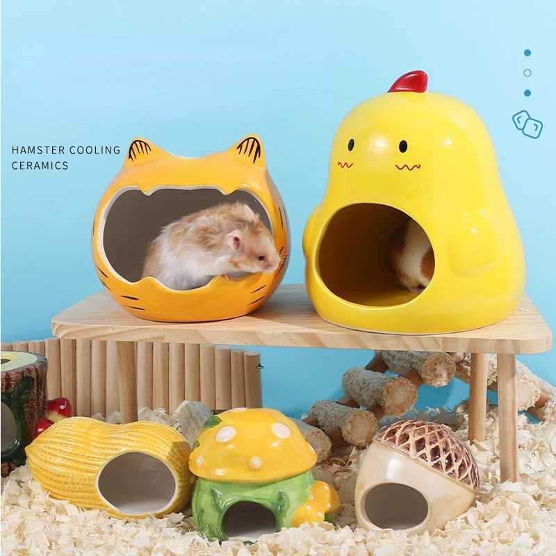 Pottery Hamster House Pet Bed Hideout Hut Hamster Gerbil Hamster House Guinea Pig Nest Sleeping Bed Ceramic House M251206