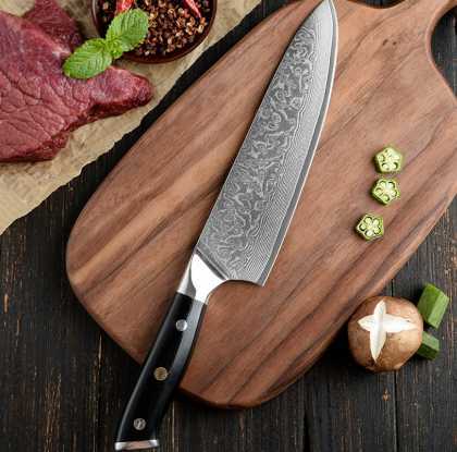 Household Damascus sharp small kitchen knife for cutting meat and vegetables, chef's knife, kitchen utensils H251206