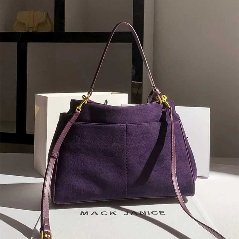 Light Luxury Brand Designer Tote Bags Fashion High-end Shoulder Bags New Purple Suede Crossbody Bags Large-capacity Womens BagsXJ251206