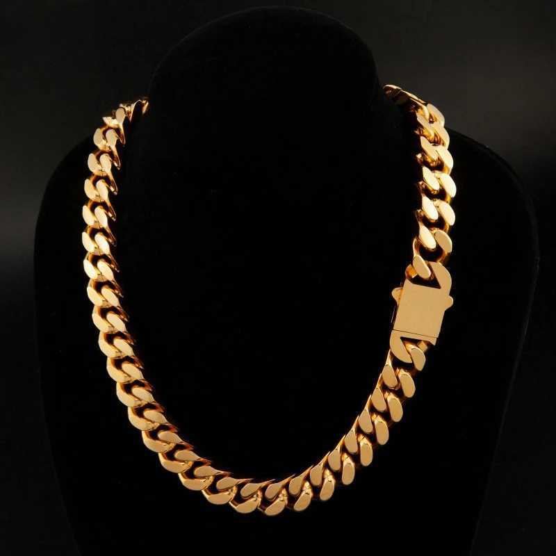 316 Stainless Steel Plated 18k Gold Fashion Crypto Cuban Chain Miami Rap Hip Hop Mens Bracelet Accessory W251206