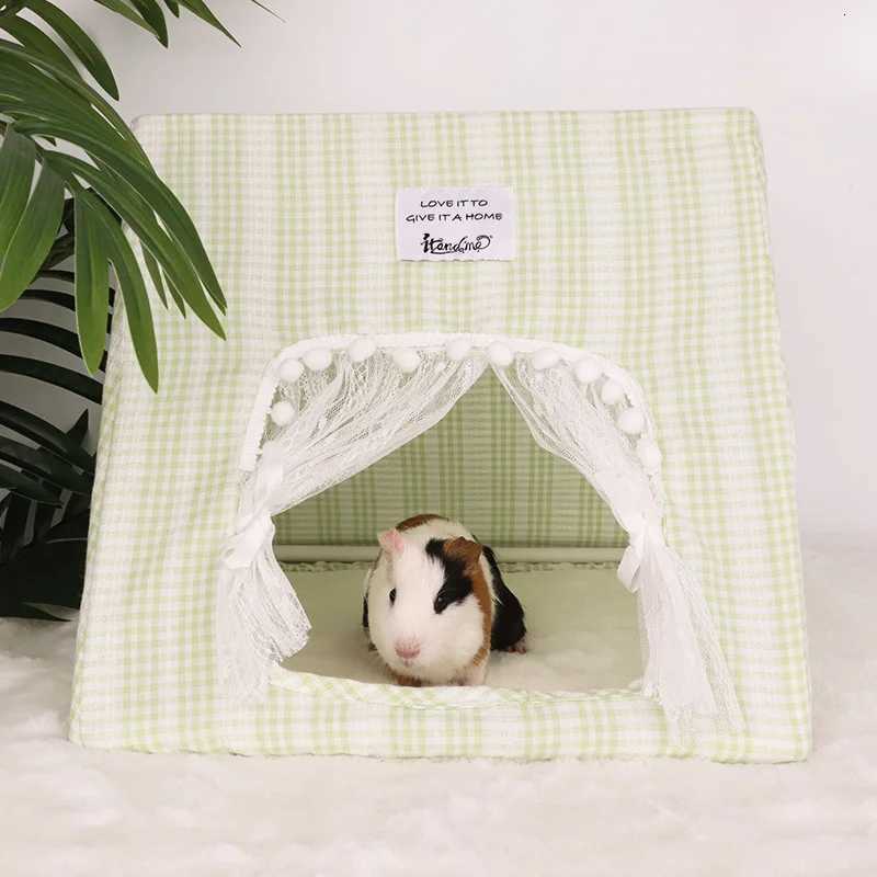 Rabbit Tent Pet Shelter Sleeping Rabbit Nest Small Pets Large Capacity Furniture Ins Small Floral Decorations Hamster Cage M251206