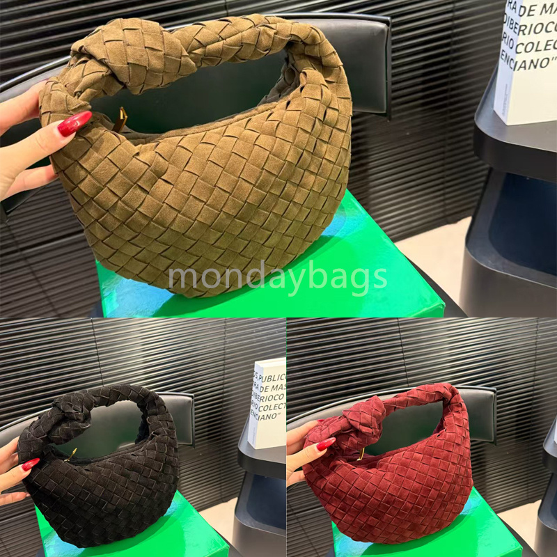 Large capacity handbag designer bag luxury bag genuine leather women's bag fashionable casual handbag woven mini dumpling bag with box