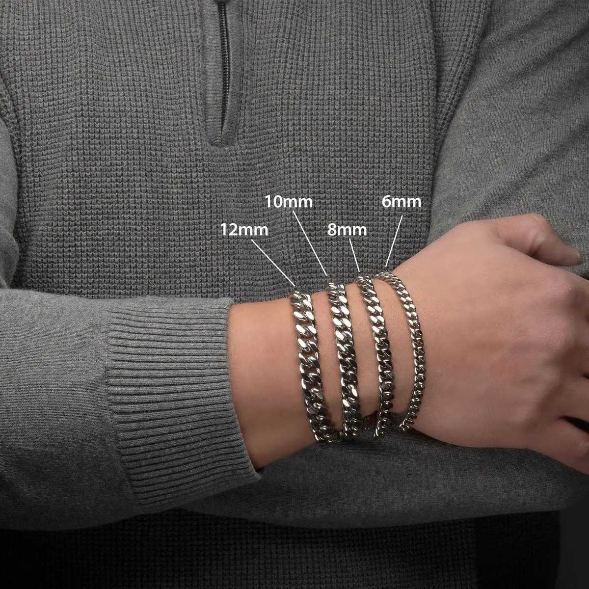 3 To 11mm Cuban Chain Bracelets for Men WomenStainless Steel Gold Silver Black Color Chain WristbandCasual Jewelry Gift W251206