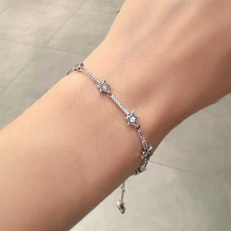 High quality 925 sterling silver womens exquisite charm sparkling starry sky bracelet charming bracelet DIY gift W251206