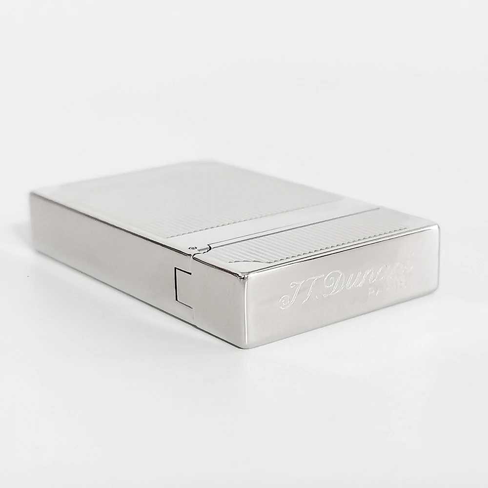 JTDunant Brass Lighter Butane Gas Smoking Cigarette Accessory Man Gift Collections Ping Sound Vertical Lines H251206