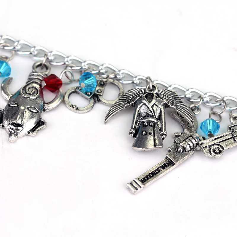 Supernatural Inspired Bracelets for Women Dean Winchester Jewelry Charms Pendants Bangles Bracelet Gothic Chain Wristbands W251206
