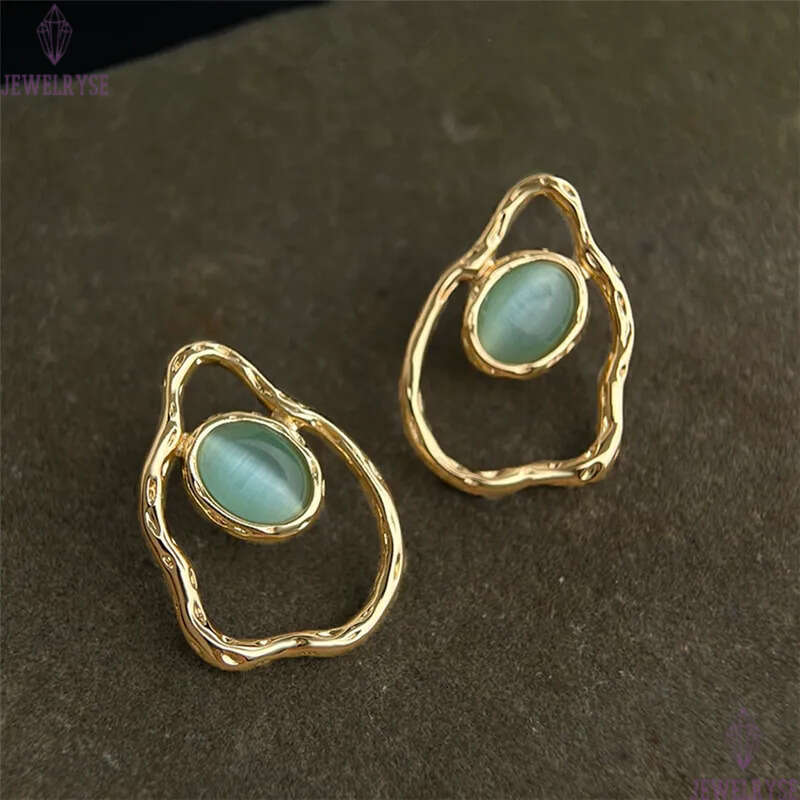 original new designer opal stud earring for woman home party luxury 18k gold earrings womens ear clip jewelry S925 silver needle valentines day friend