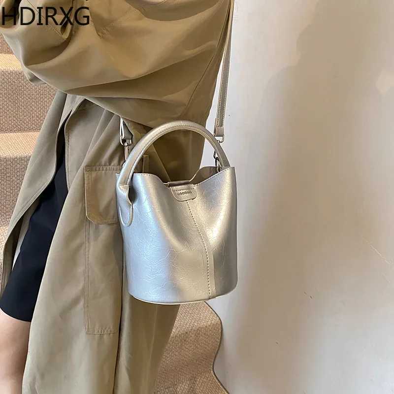 New Bucket Bag for Women Trend 2024 Solid Color Pu Leather Female Crossbody Bags Casual Simple Woman Shoulder Handbags LuxuryT251206