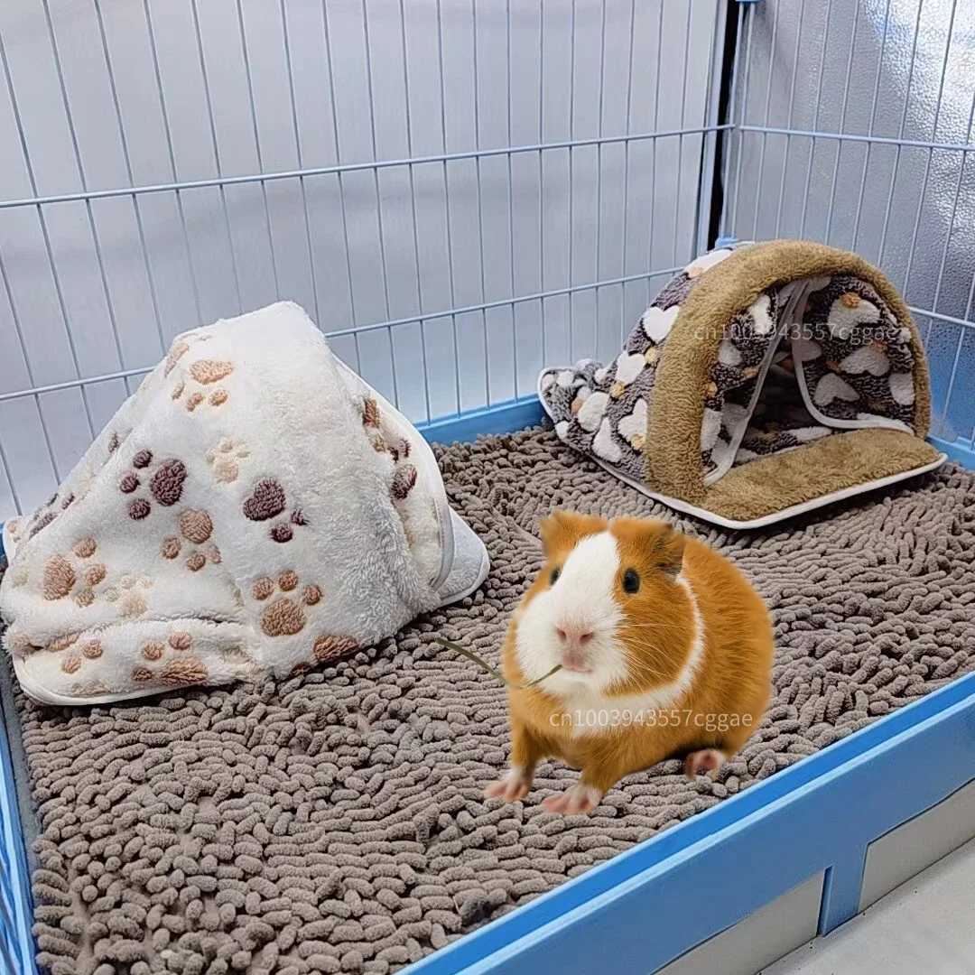 Hamster House Pet Sleeping Cave Warm Soft Beds Plush Printed Cage For Guinea Pig Squirrel Mice Rat Small Animal Supplies M251206