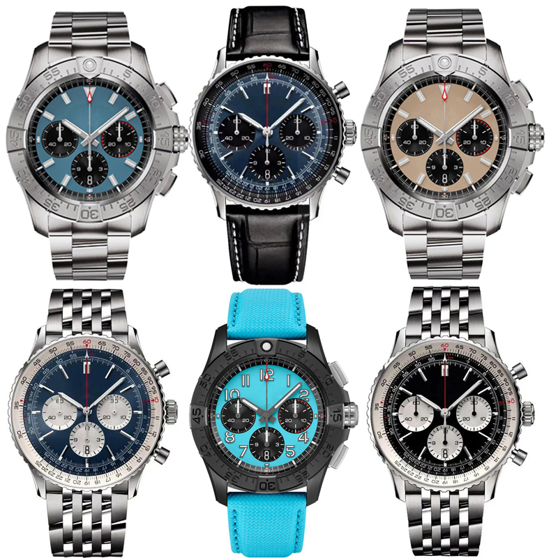 AAA Men Watch Designer Watches High Quality 6 Pins Men Navitimerly Watch Chronograph Manwatch Top Time Watch Quartz Watch Men Wristwatch Stainless Steel Watch