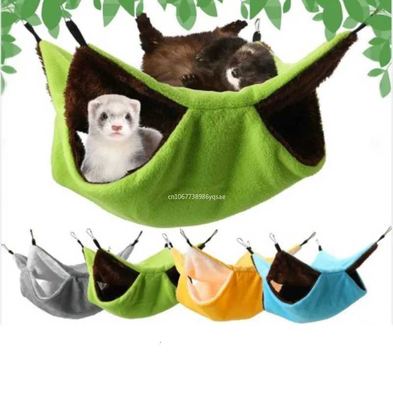 Pet Double-layer Plush Hammock Warm Hamster Hanging Beds Ferret Hanging Bed for Cat Rodents Hammock for Hamster Pets Supplies M251206