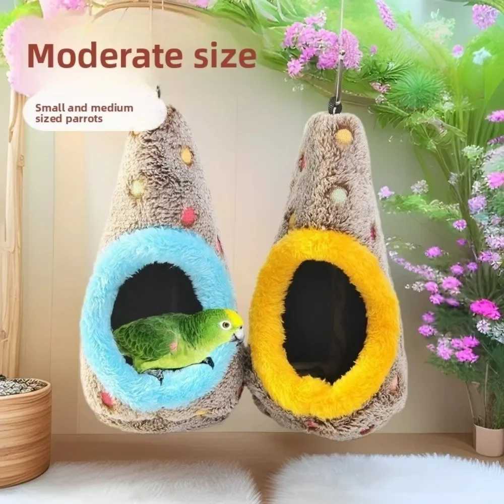 Winter Egg-Shaped Bird Nest Thickened Hanging Parrot Nest Cockatiels and Lovebirds Warmth Cotton Nest Suitable for Small Pets M251206