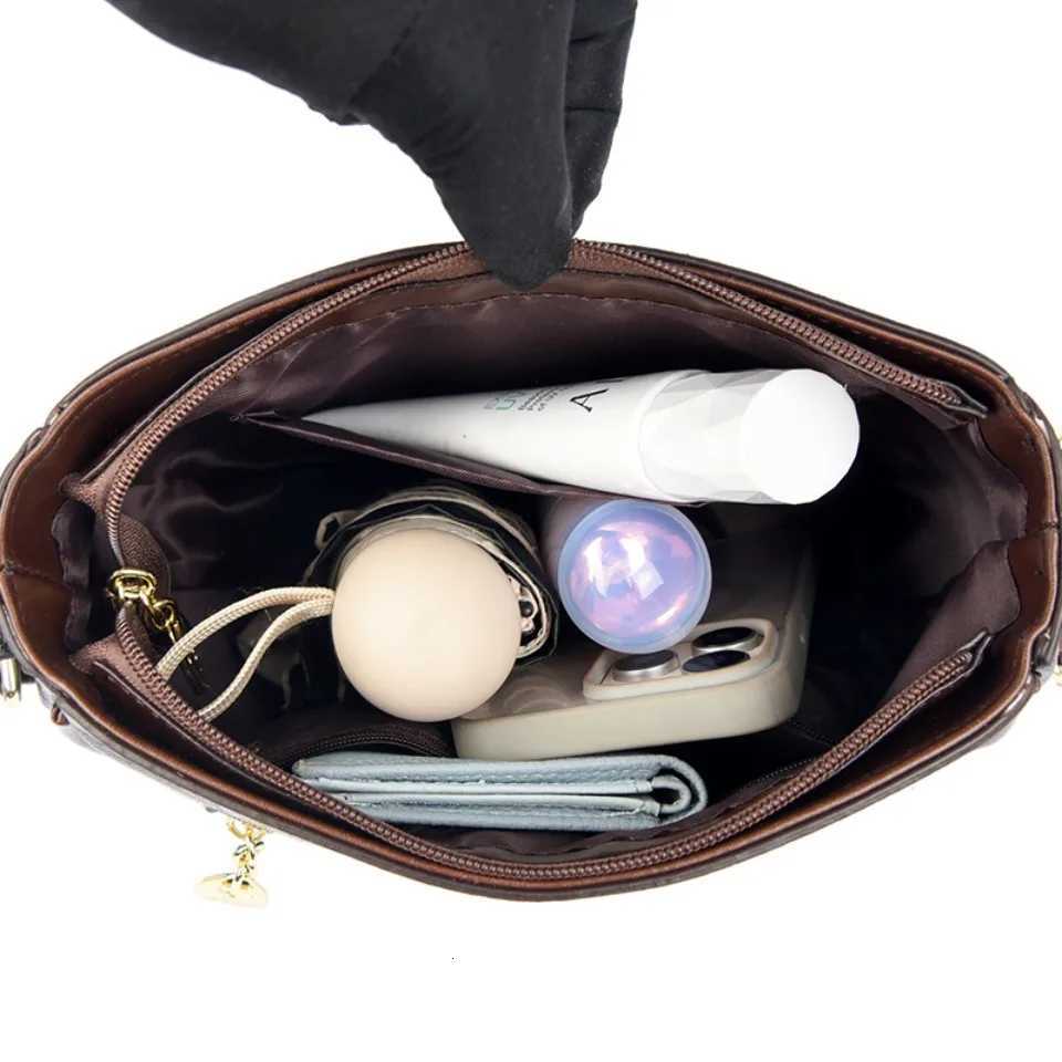 Flower Luxury Handbag Women Bags Designer Leather Shoulder Messenger Crossbody Bags for Women Mother Sac A Main with Wide StrapT251205