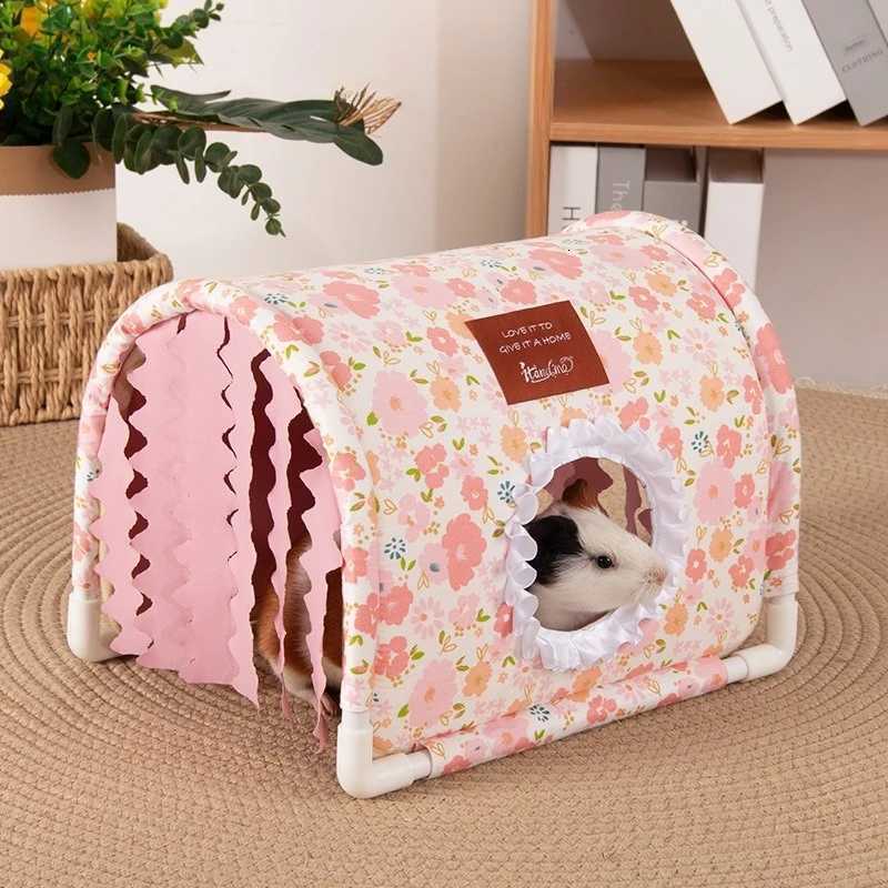 Hamster Shelter Small Rabbit/Dutch Pig/Guinea Pig Triangle Tassel Shelter Small Animal Cage Decoration Small Pet Nest Decoration M251206
