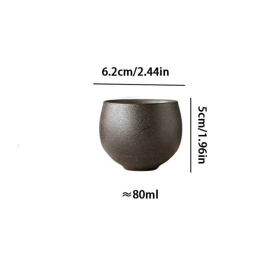 Japanese Handmade Rough Pottery Tea Cup Ceramic Kung Fu Tea Set Single Cup Antique Style Quiet Path Antique Craftsmanship Gift M251206 - view 7