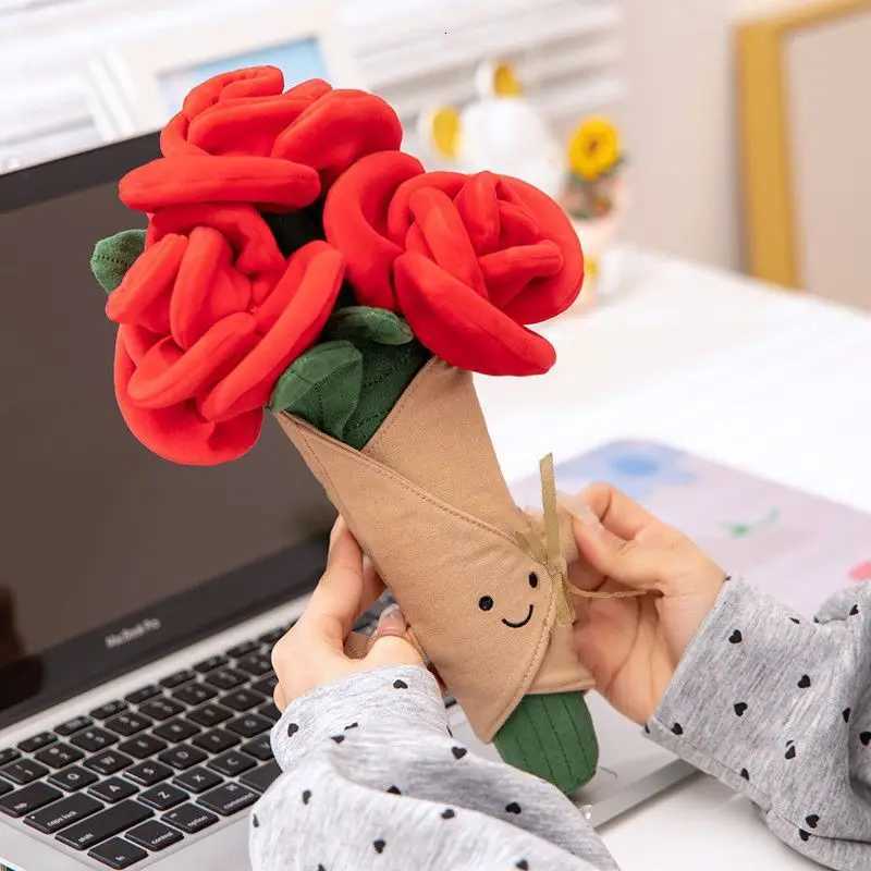 luxury Cute Bouquet Wedding Certificate Rose Bouquet Hand-Held Flower Doll Valentines Day Birthday Gift K251206