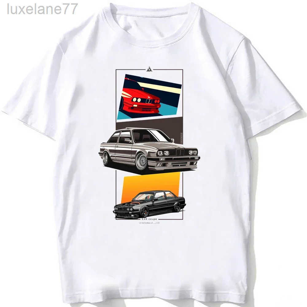 Mens T-shirts Retro Germany Tshirts Summer Men Short Sleeve Old Legend Classic Car T-Shirt Boy Casual Tops Man White