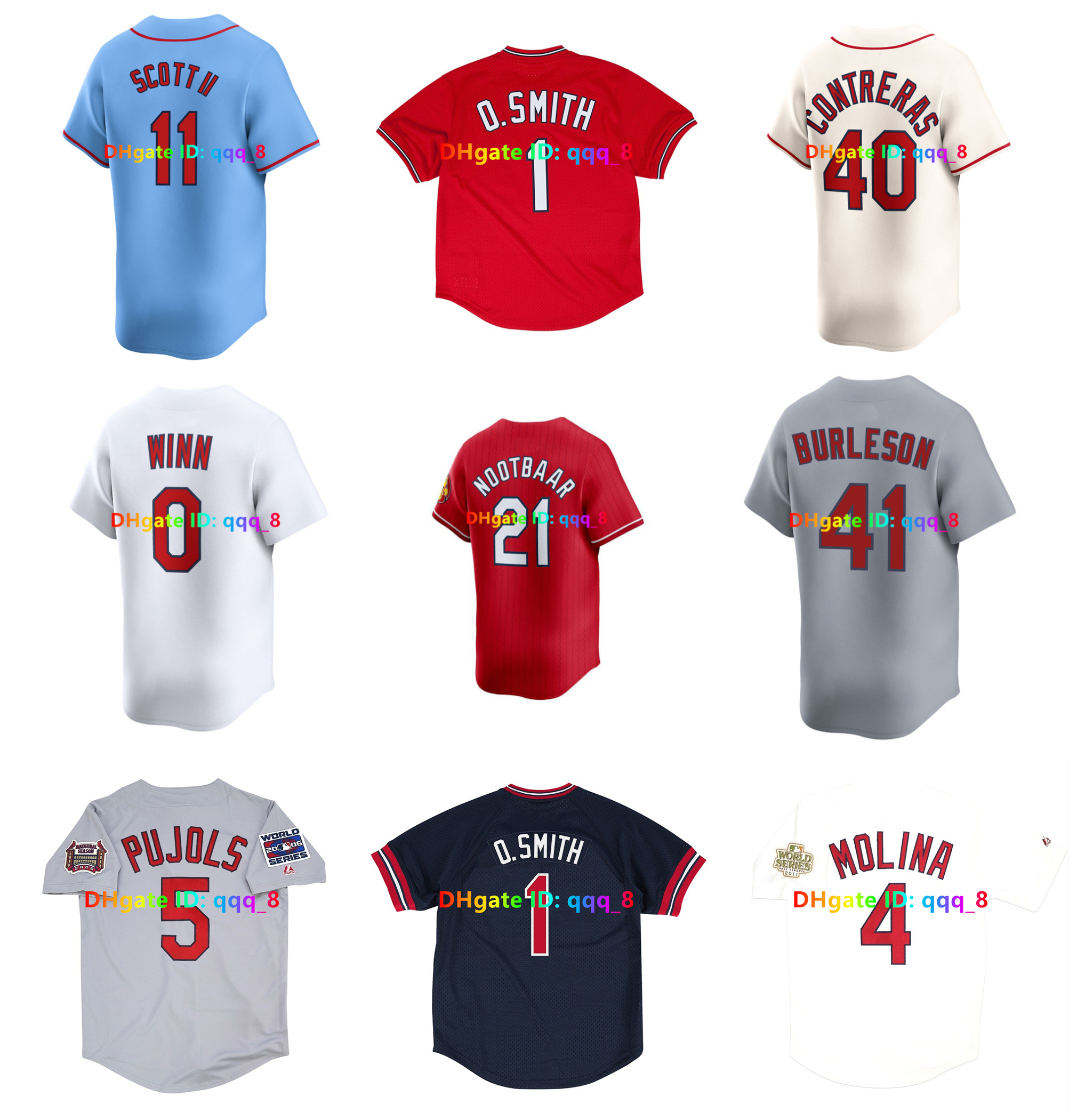 Lars Nootbaar Masyn Winn St. Cardinal World Series Baseball Jersey Albert Pujols Yadier Molina Alec Burleson Contreras Victor Scott II Ozzie Smith Freese McGwire