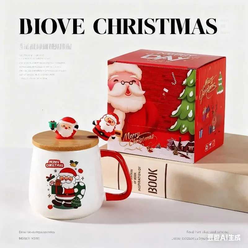 Christmas mug with lid spoon cute couple mug coffee cup ceramic water cup for girls birthday gift cup M251206 - view 7