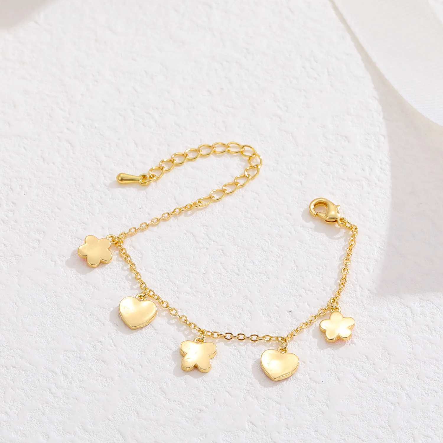 Heart Love Butterfly Chain Adjustable Bracelet Gift Fashion Kids Jewelry Gift for Baby Girl Toddler W251206