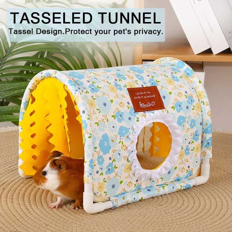 Hamster Shelter Small Rabbit/Dutch Pig/Guinea Pig Triangle Tassel Shelter Small Animal Cage Decoration Small Pet Nest Decoration M251206