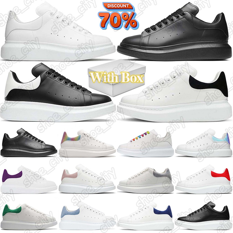 free shipping with box shoes mcqueenns designer sneakers leather platform suede black white pink blue red pink green casual walking trainers luxurys alexander