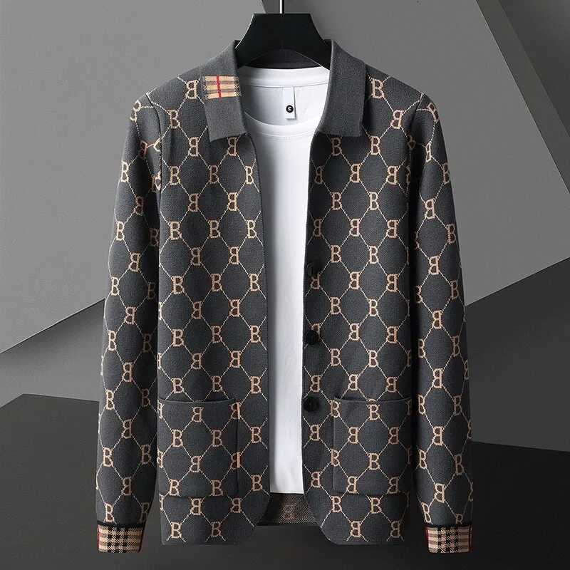 Spring Casual Fashion luxury Sweater Jacket Mens Long Sleeve Cardigan Casual Versatile Jacket Style Sweater Stylish M251208