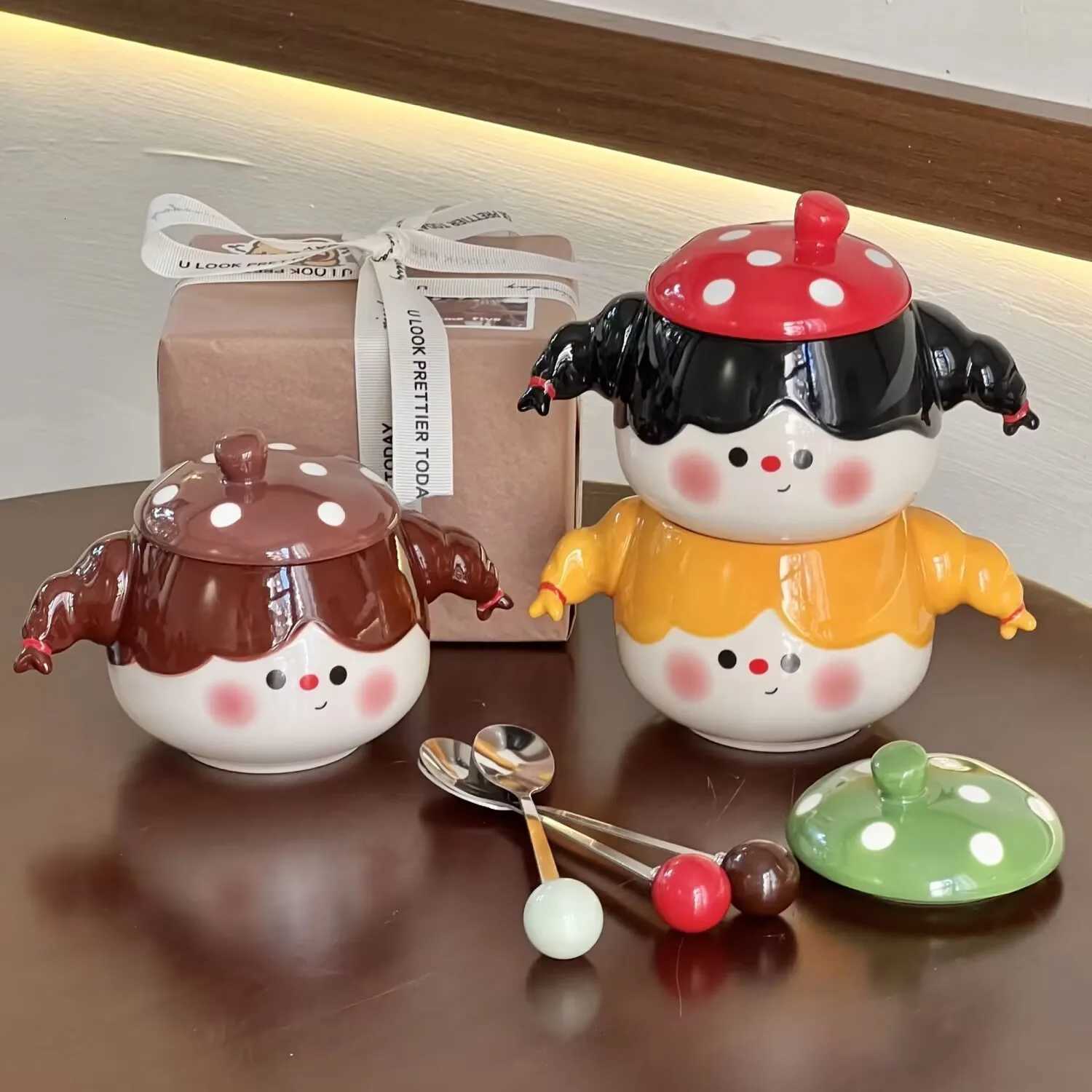 Christmas Tree Ceramic Mugs with LIDS Office Coffee Mugs Cartoon Tabletop Decoration Breakfast Milk Mugs M251206 - view 6