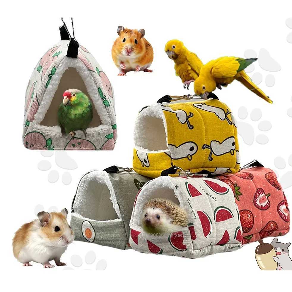 Hamster Soft Warm House Cute Cotton Plush Small Animal Nest Guinea Pig Squirrel Parrot Sleeping Bed Keep Warm House Nest M251206