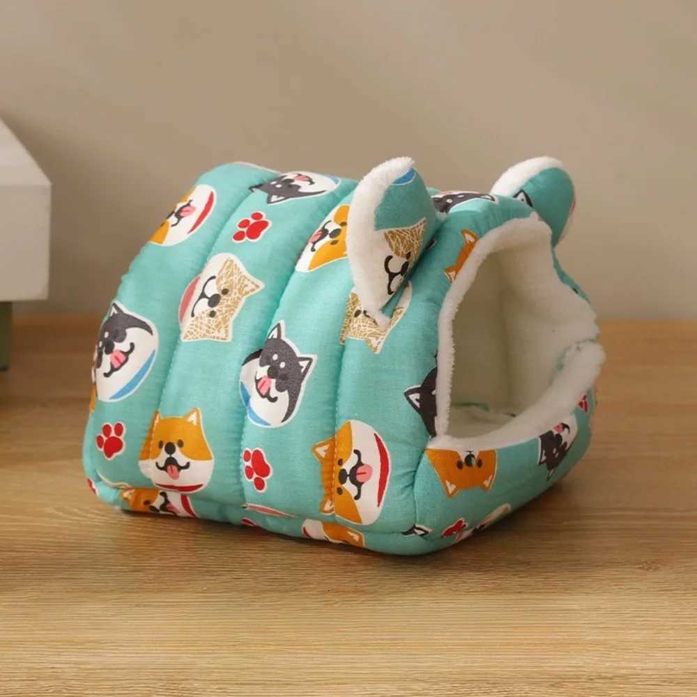 Cute Cartoon Hamster House Mini Cage Guinea Pig Nest Small Animal Mice Rat Pet Bed Bird Winter Warm Soft Mat Hamster Accessories M251206