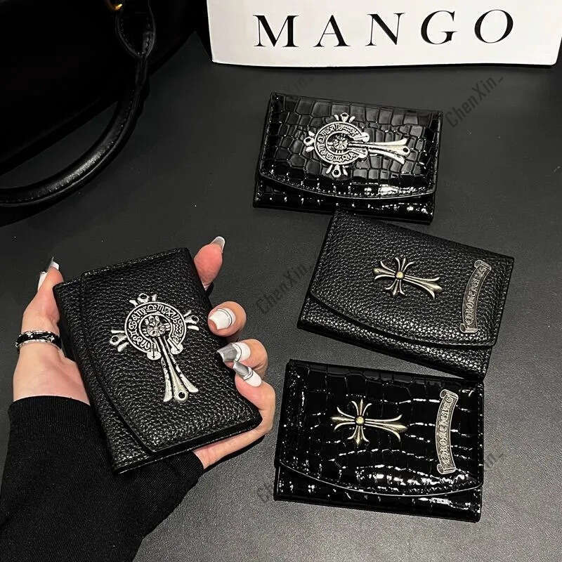 CH Charm wallet Designer Luxury card holder High-end New Dark Cross Card Coin Purse Integrated Multi-card Slots Large Capacity Universal ID Holder for Mens Leather