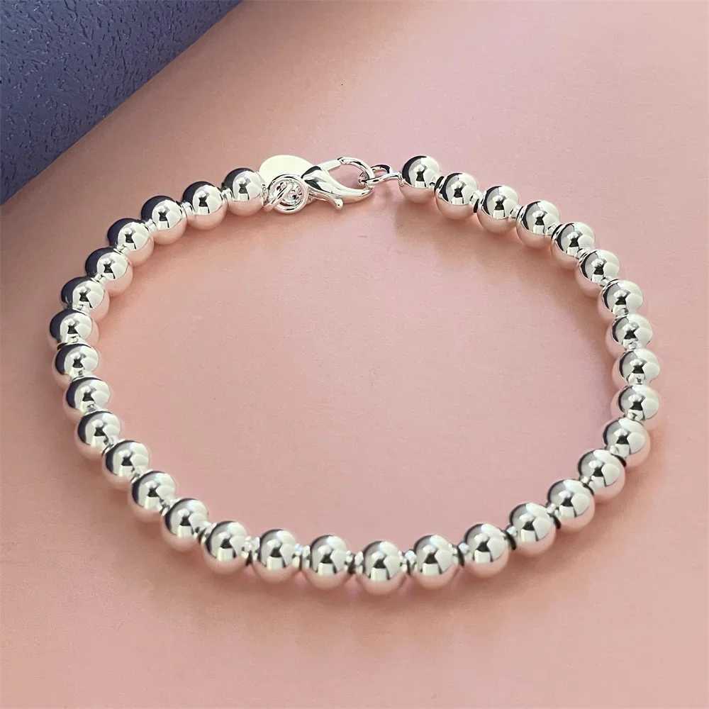 18-20CM 925 Sterling Silver Bracelet Exquisite 6MM Beads Women Fashion Wedding Party Gift Jewelry W251206