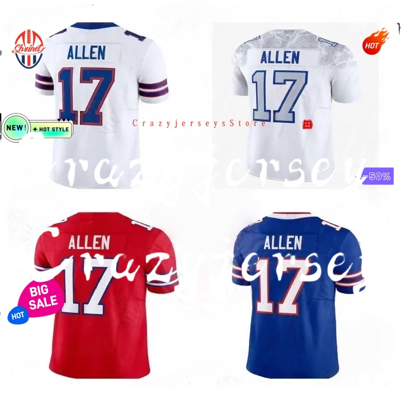 Crazyjerseys store Custom Josh Allen Keon Coleman Dalton Kincaid Football Jersey Gabriel Davis Von Miller Dion Dawkins Dawson Knox Bruce Smith Wholesale