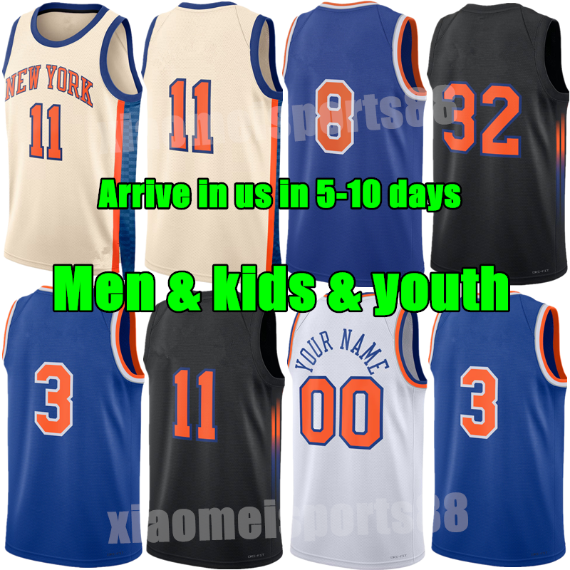 Custom New Yorks Knick Basketball Jerseys Jalen Brunson Karl Anthony Towns OG Anunoby Josh Hart Mikal Bridges Miles McBride Clarkson Guerschon Yabusele City Jersey