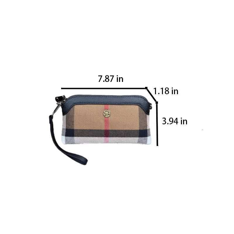 Canvas Lattice Clutch Bag Female High Value Shoulder Crossbody Bag Large Capacity Mobile Phone Bag Light Luxury Small BagT251205