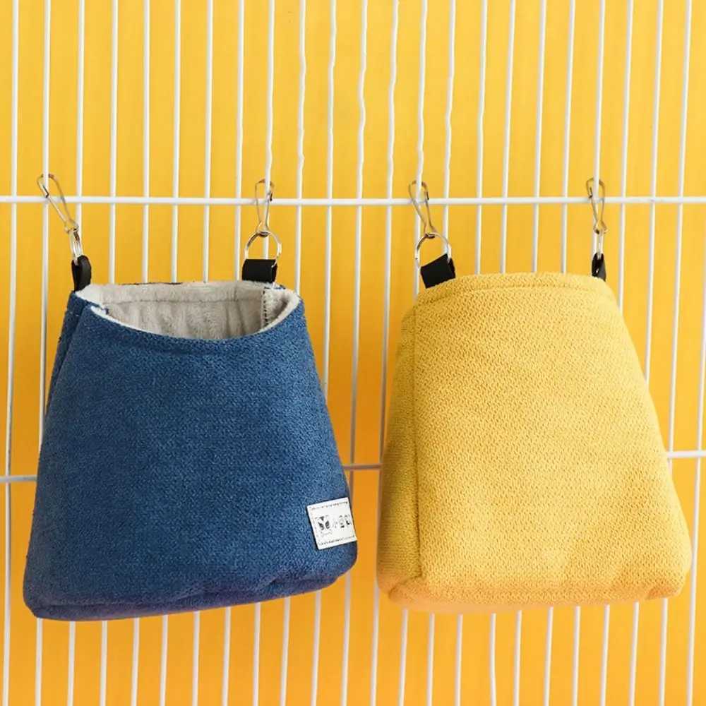 Opening Winter Sugar Glider Pouch Cloth/Plush Soft Squirrel Bed Cage Comfortable with Hook Hamster Hanging Bed Winter M251206
