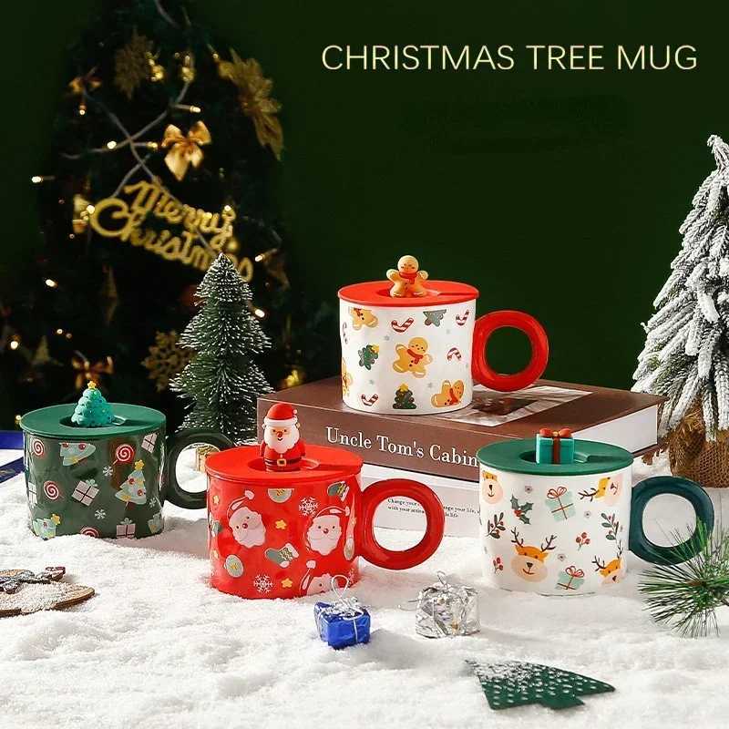 Christmas Creative Ceramic Mug Santa Claus Coffee Mugs High Beauty Drinkware Breakfast Milk Cpus Couple Water Cup Kawaii Gift M251206 - view 3