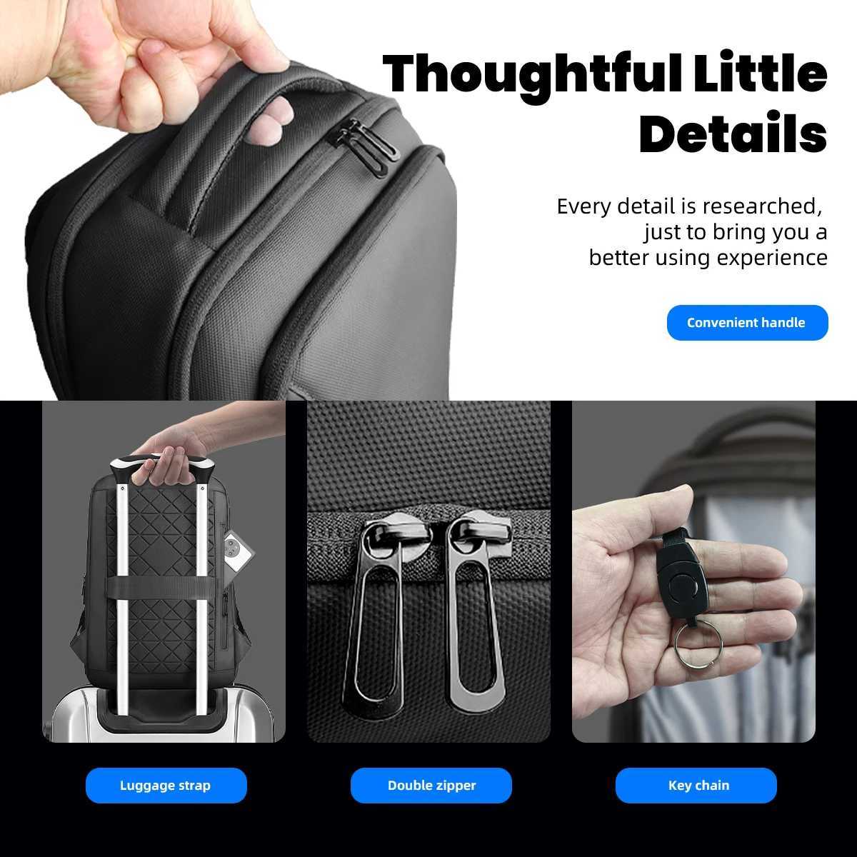 HK Multifunction Business Backpack Waterproof 173 inch Laptop Backpack for Men Computer Shool Bag with USB Port Travel Daypack K251206