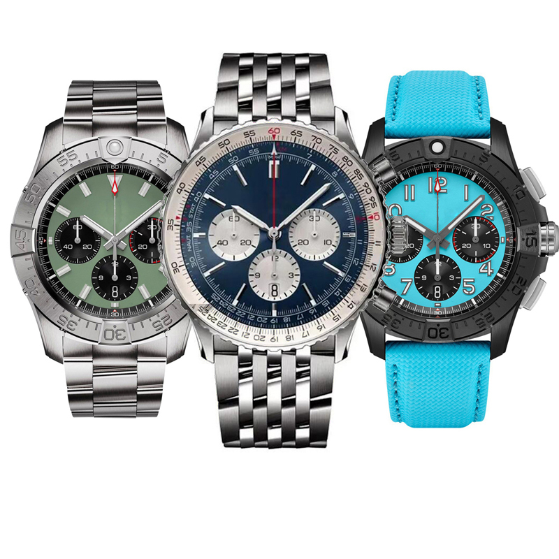 AAA Men Watch 6 Pins Full Function Designer Watches Men Navitimerly Watch Chronograph Manwatch Top Time Watch Quartz Watch Men Wristwatch Stainless Steel Watch