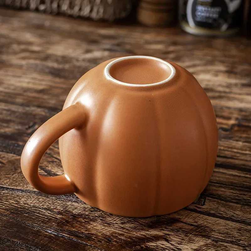 Creative Pumpkin Cup Retro Ceramic Coffee Cups Halloween Ghost Devil Decoration Mug Fall Cute Water Cup Milk Breakfast Drinking M251206 - view 6