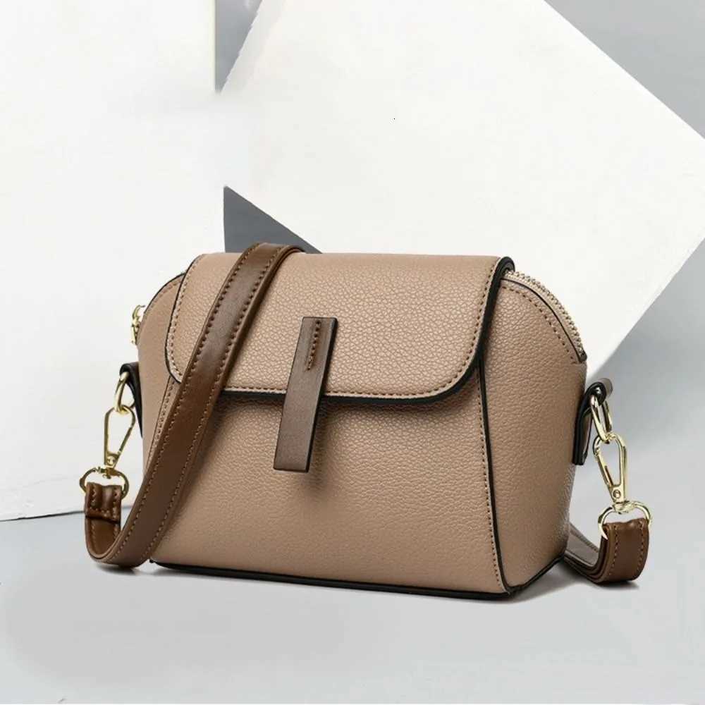 Genuine Leather Women Crossbody Bag Shoulder Bags Luxury Solid Color Cow Leather Handbag Elegant Female Messenger BagT251206