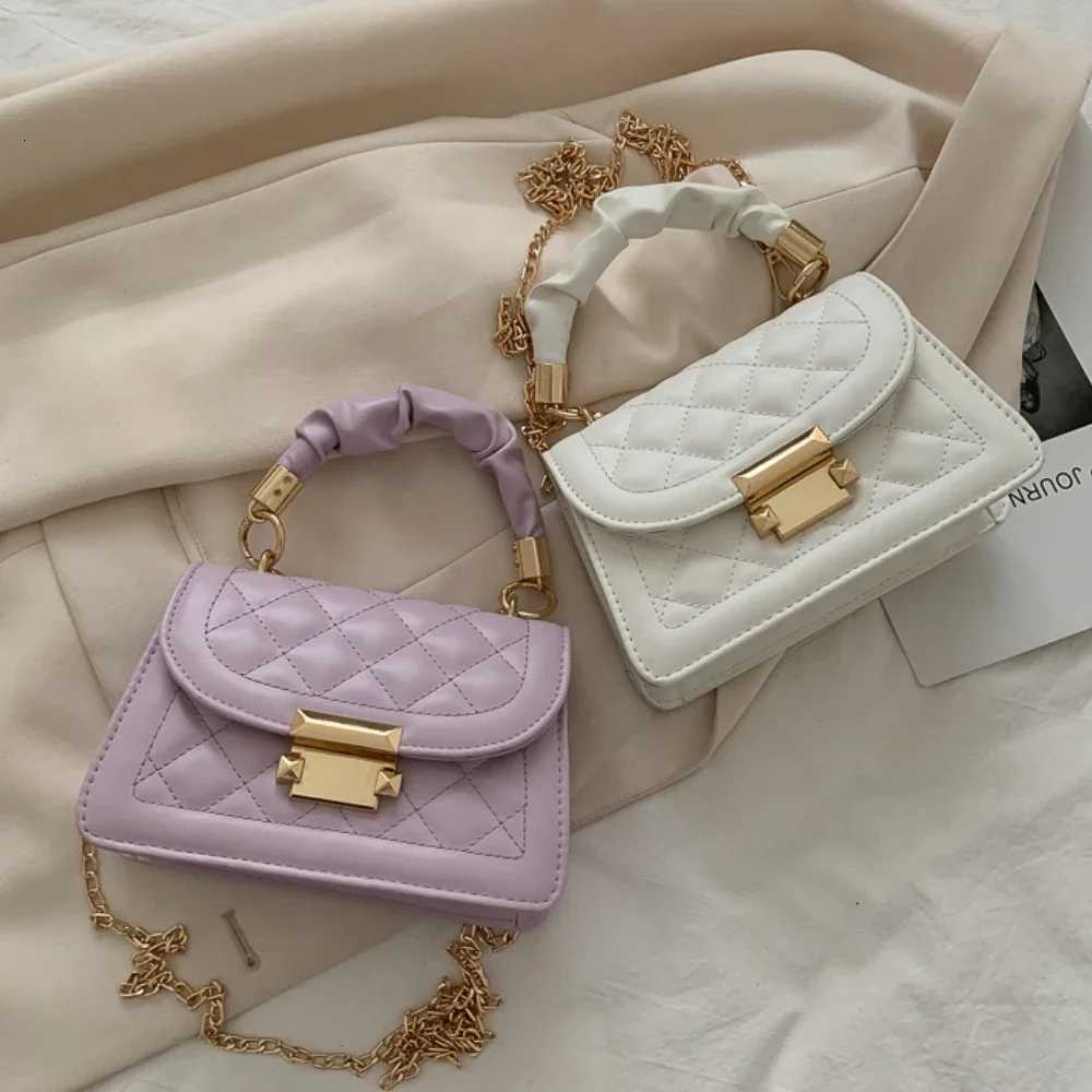 Women PU Leather Shoulder Bags Small Messenger Designer Female 2024 New Fashion Chain Rhomboid Crossbody Bag Ladies Mini HandbagT251206