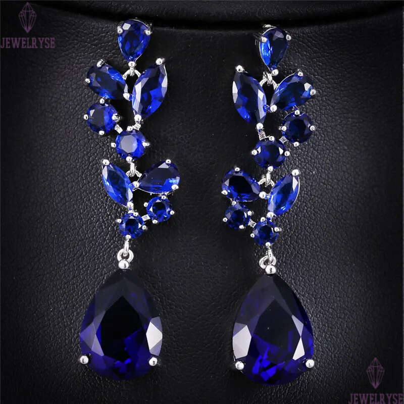 luxury red water drop earrings designer south american jewelry ruby white purple AAA cubic zirconia copper earring for woman wedding gift girls party