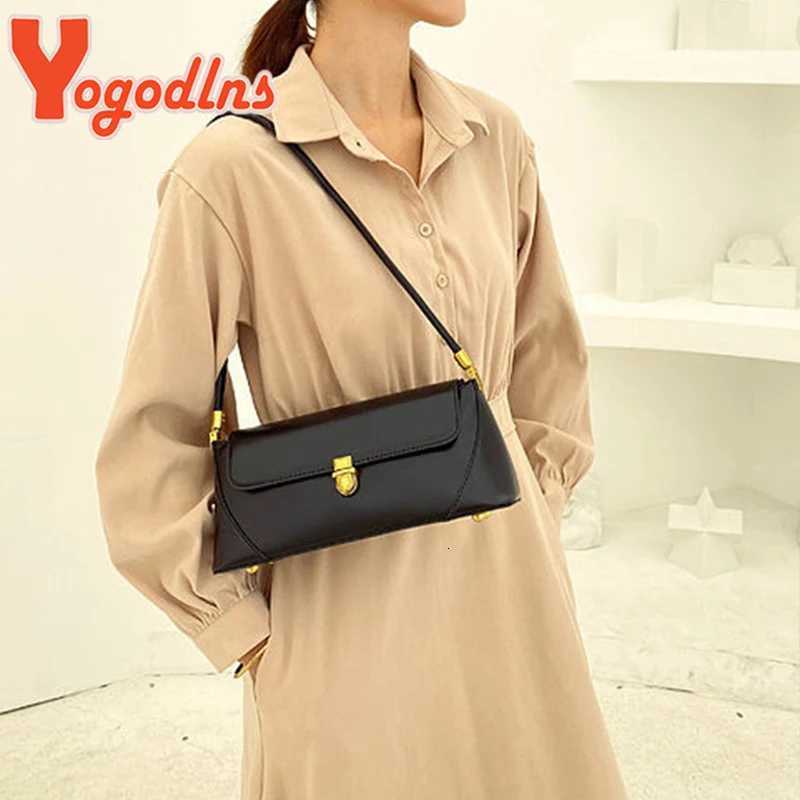 Yogodlns Retro Flap Underarm Bag for Women PU Leather Shoulder Bag Luxury Armpit Handbag Designer Clutch Purrse BolsaT251205