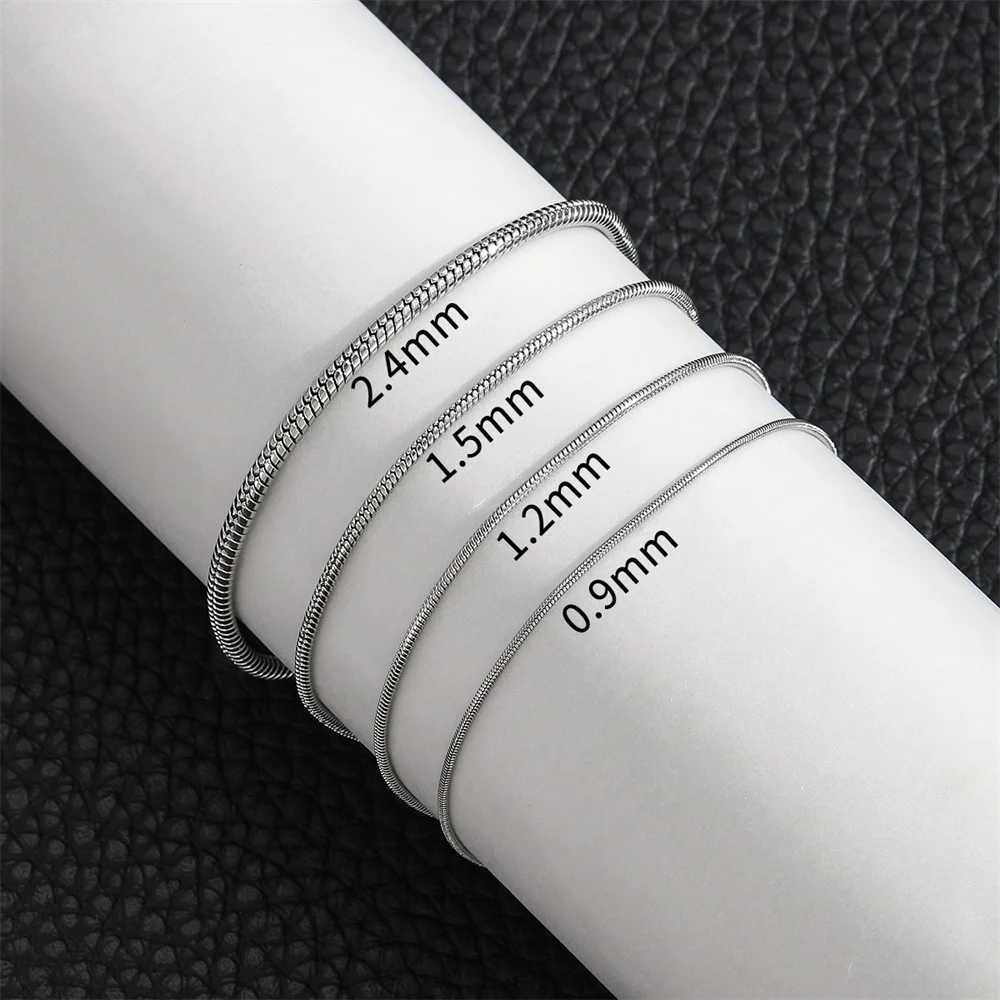 Stainless Steel Snake Bone Chain Men Bracelet Retro 185cm Gold Color Bracelet For Women Hip Hop Jewelry Men Fashion Accessories W251206