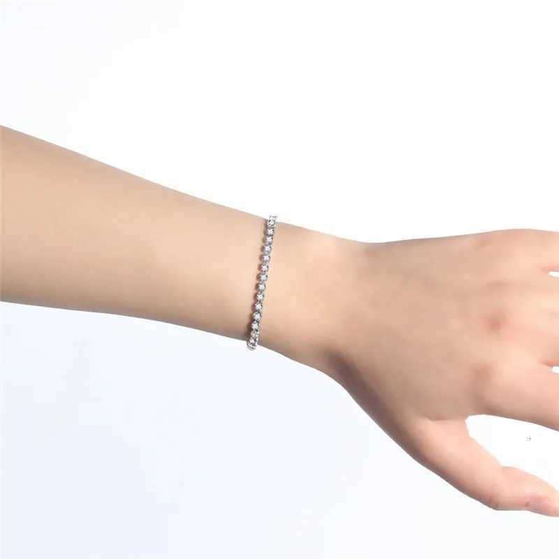 Modyle 316L Stainless Steel Sparkly Cubic Zircon Tennis Link Bracelets For Men and Women Gifts W251206