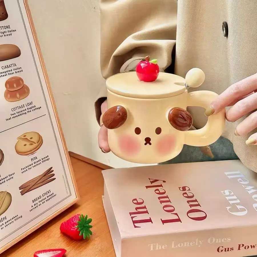 Ceramic Mugs Cartoon Puppy Three-dimensional Animals Pink Pig Cute Coffee Mug with Lid Childrens Breakfast Milk Cups M251206 - view 6