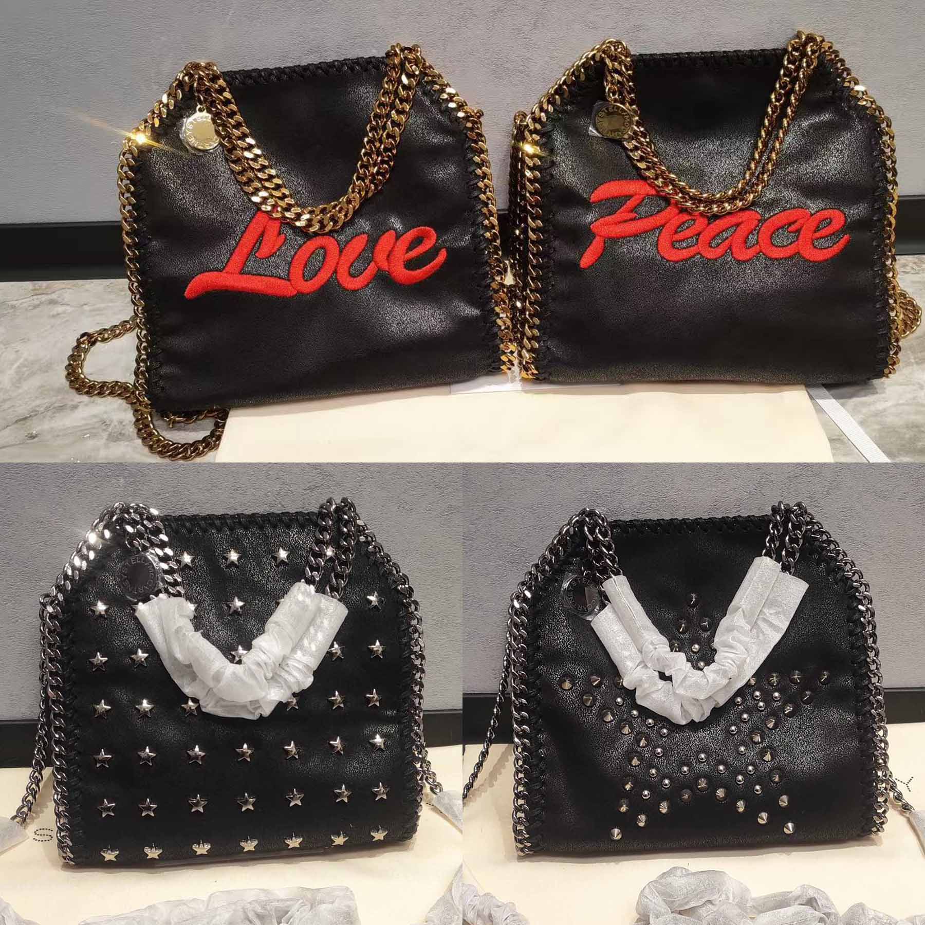 18cm 25cm peace love falabella bag Designer Woman Shoulder Bag Metal Chain Lady Handbag Crossbody Bag Tote Bag High Quality Leather Shopping Bag Luxury Mini Bag