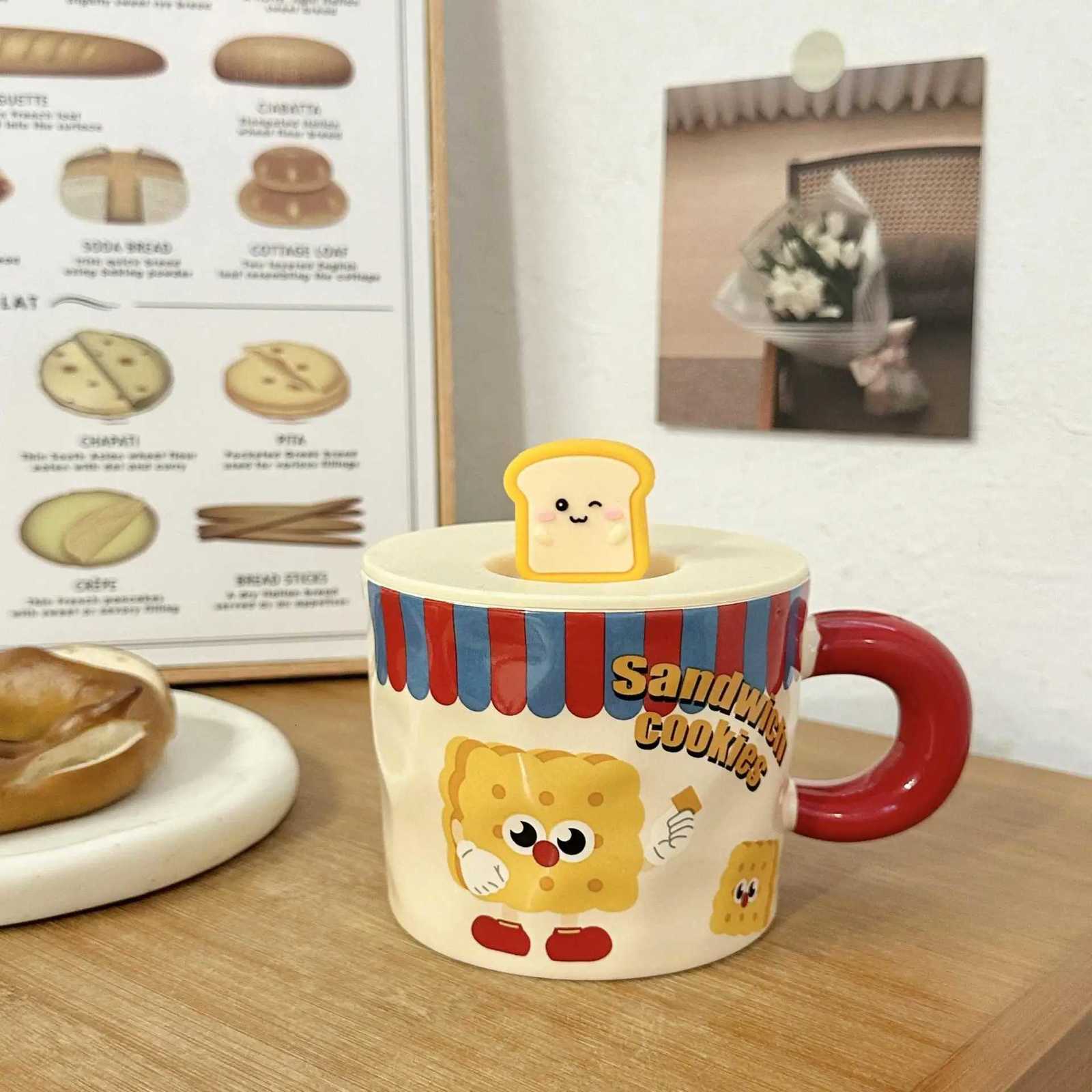 Cute Cartoon Ceramic Mug with Lid High Value Office Cup Practical Birthday Gift for Women M251206 - view 3